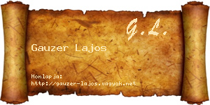Gauzer Lajos névjegykártya